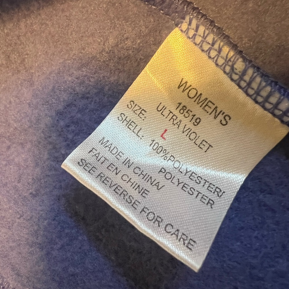 Woolrich Vest Purple Fleece Zip Up Women’s Size Large L Ultra Violet Warm Layers - Picture 5 of 7